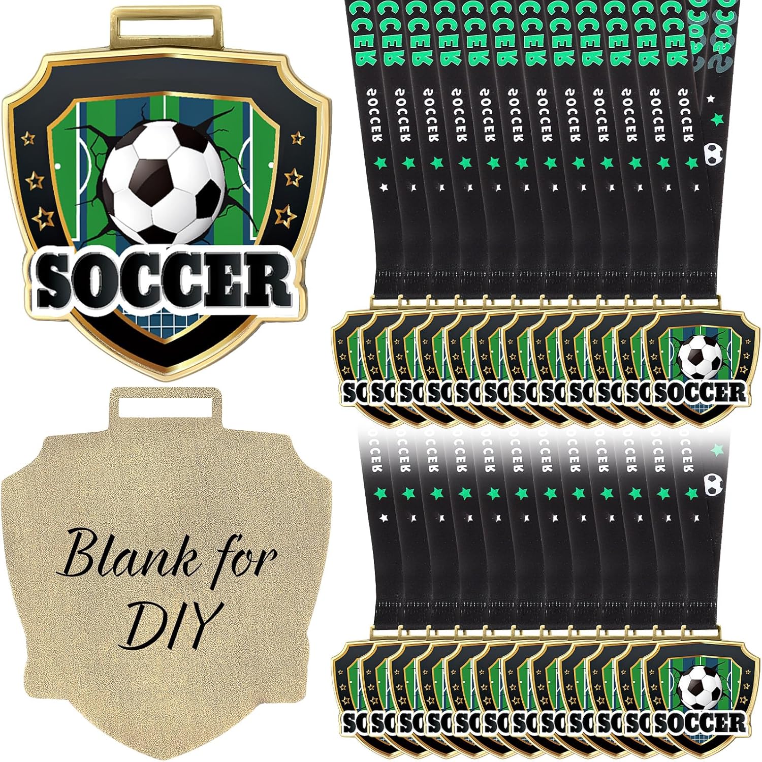 Bulk 12/24/36 Pcs Award Medals with Neck Ribbon for Tournaments