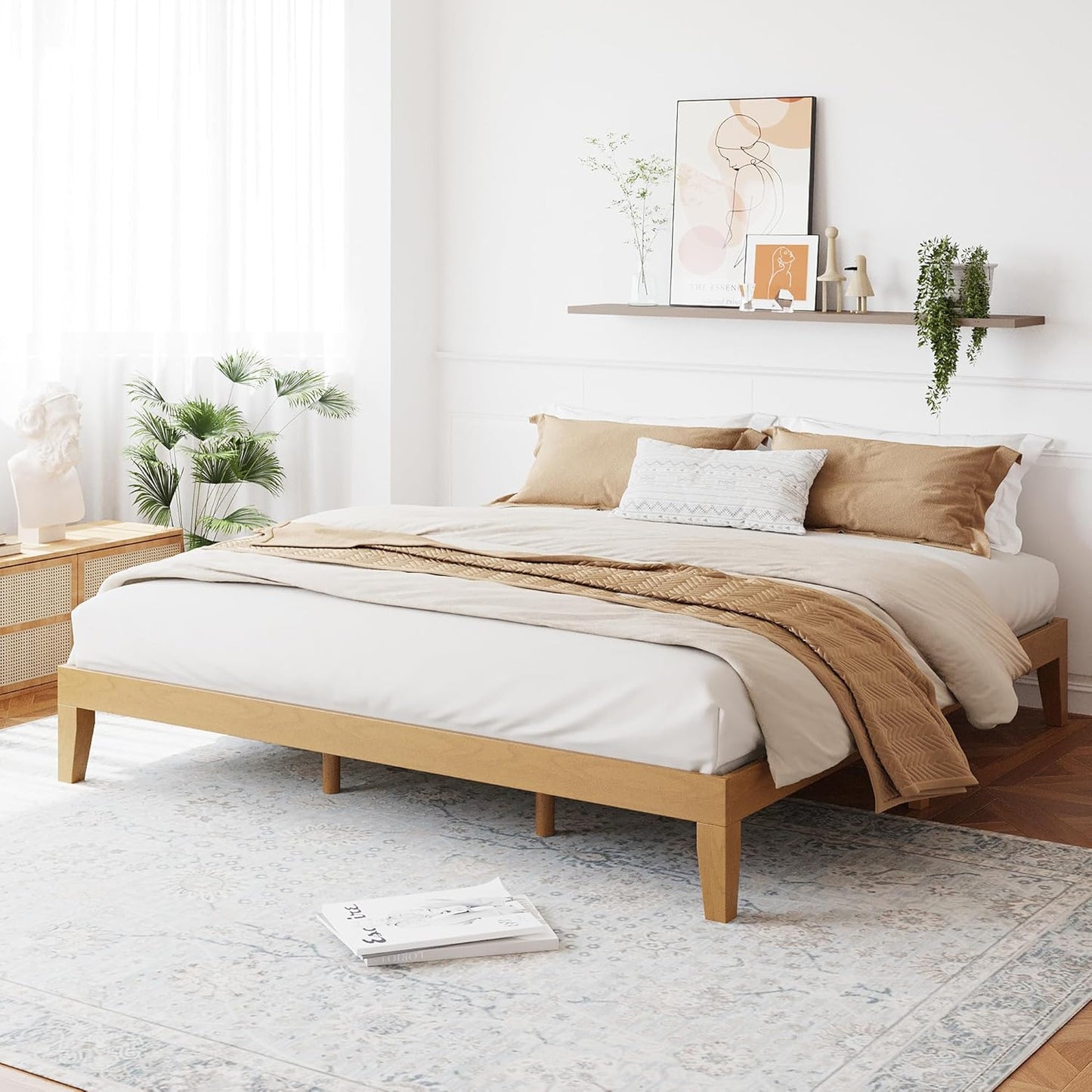 COLAMY 12 Inch Wood Platform Bed Frame for King Size Comfort