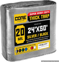 Silver/Black 24 x 50 Heavy Duty 20 Mil Tarp Cover - Waterproof Roof