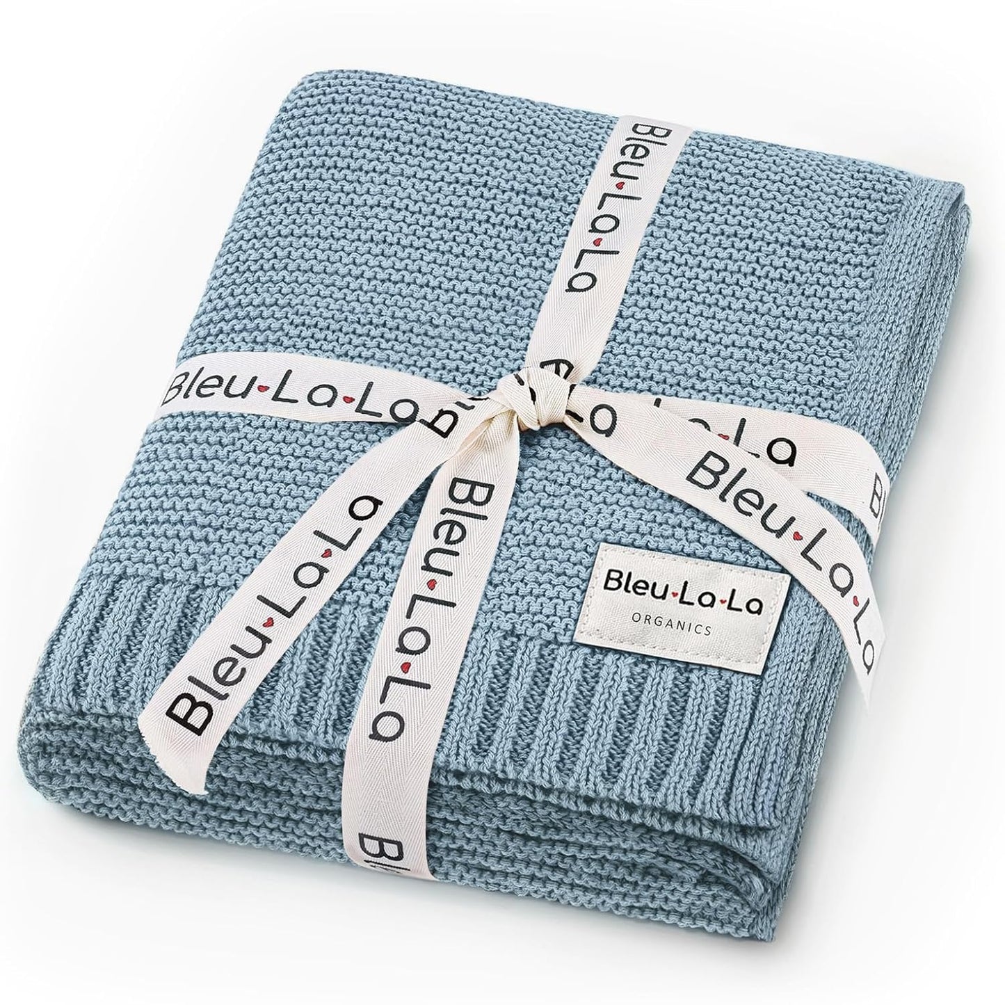 Organic Cotton Heritage Knit Receiving Blanket for Boys - Cozy Soft