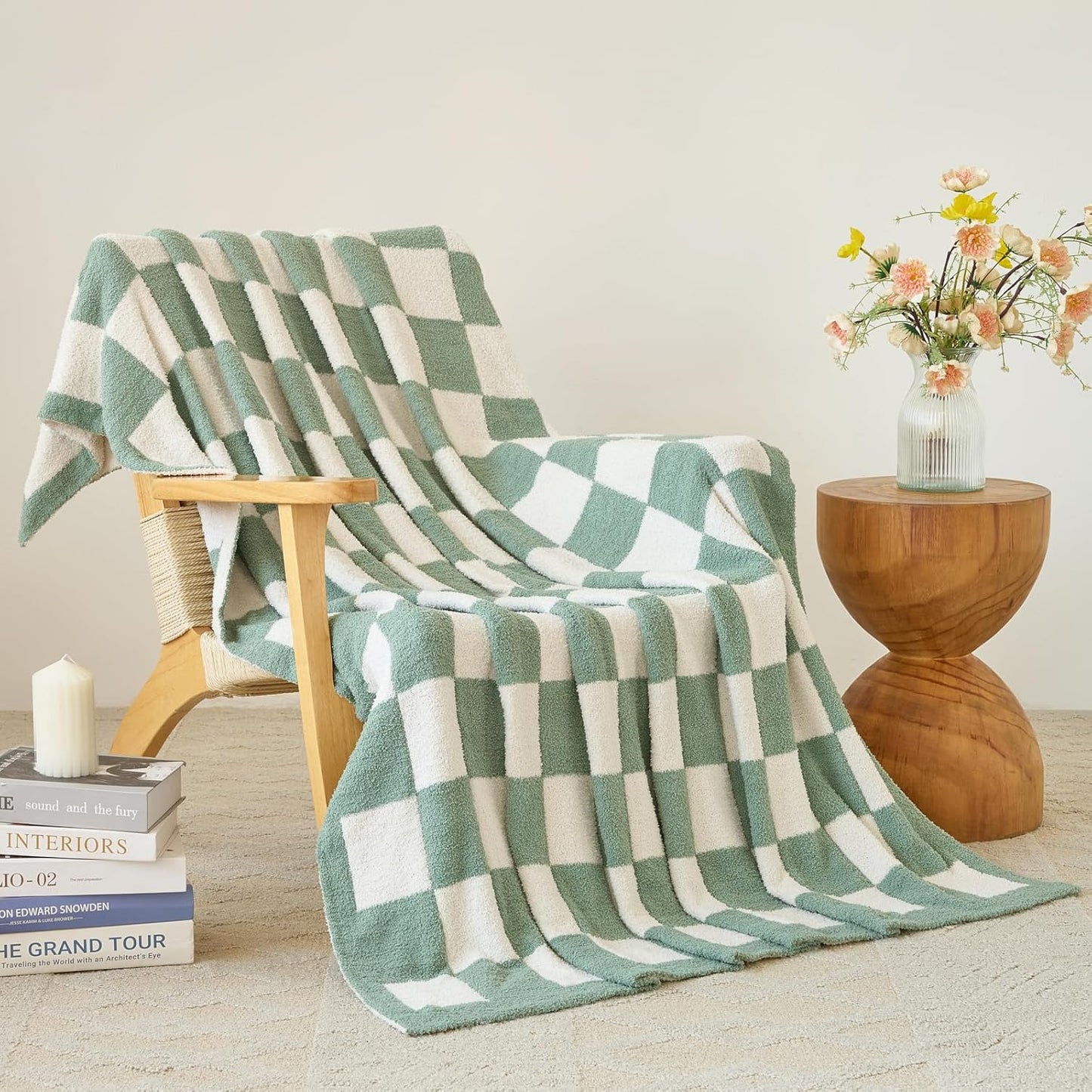 Checkered Blanket for Couch Bed - Cozy Soft Throw Blanket