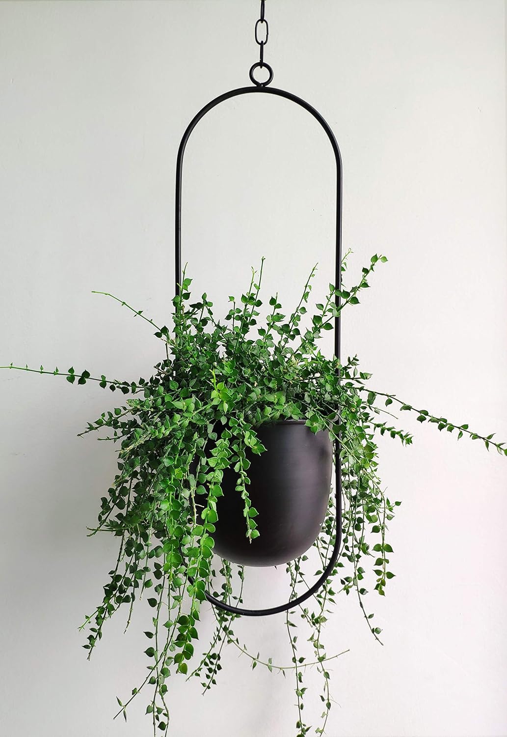 Boho Black Metal Plant Hanger for Modern Indoor Outdoor Decor