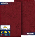 Muddy Mat 2-Piece Red Medium 30in x 19in - Highly Absorbent Entry
