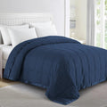 Queen Size Navy Blue Down Blanket - Lightweight All-Season Comfort