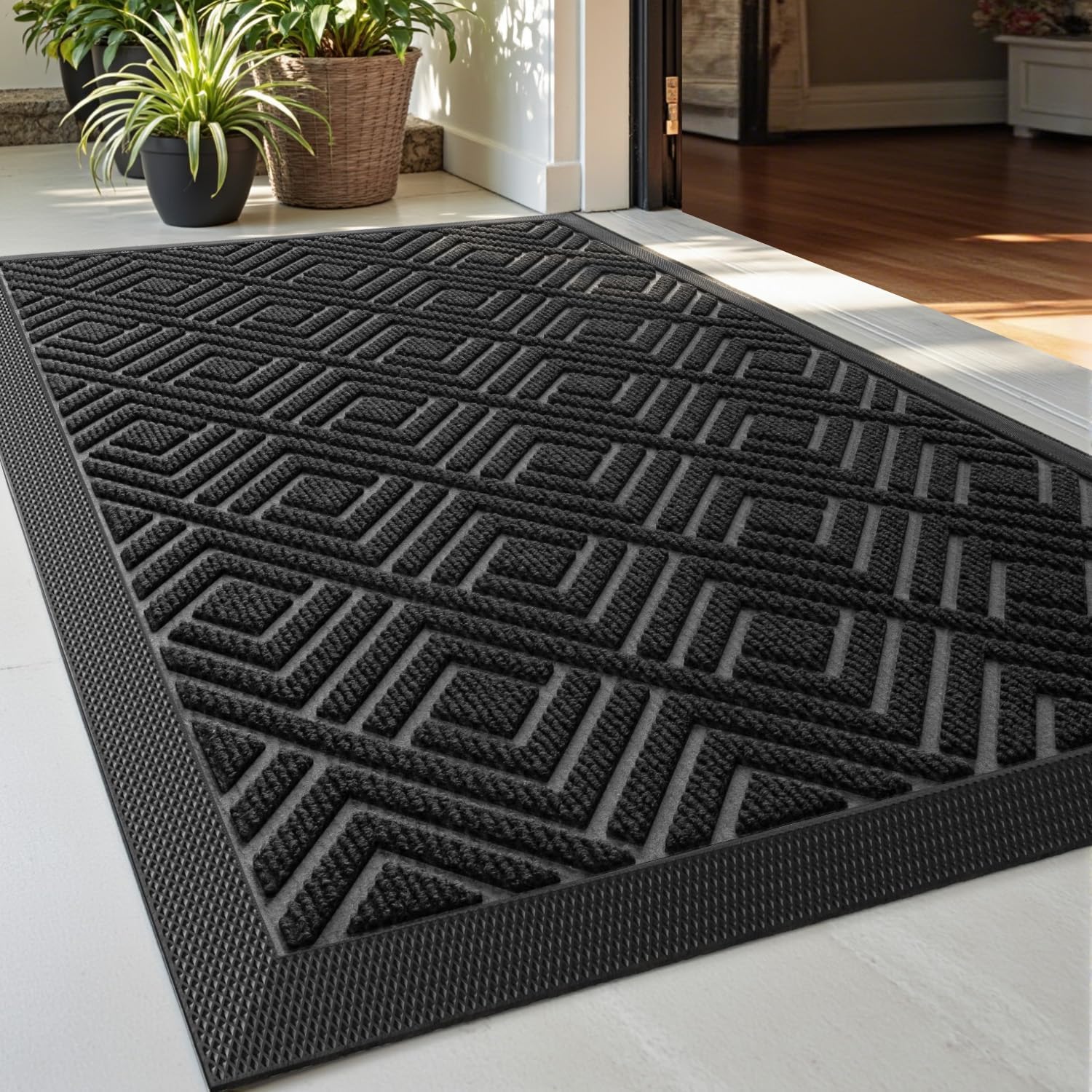 DEXI Heavy Duty Rubber Backed Doormat for Outside Entrance