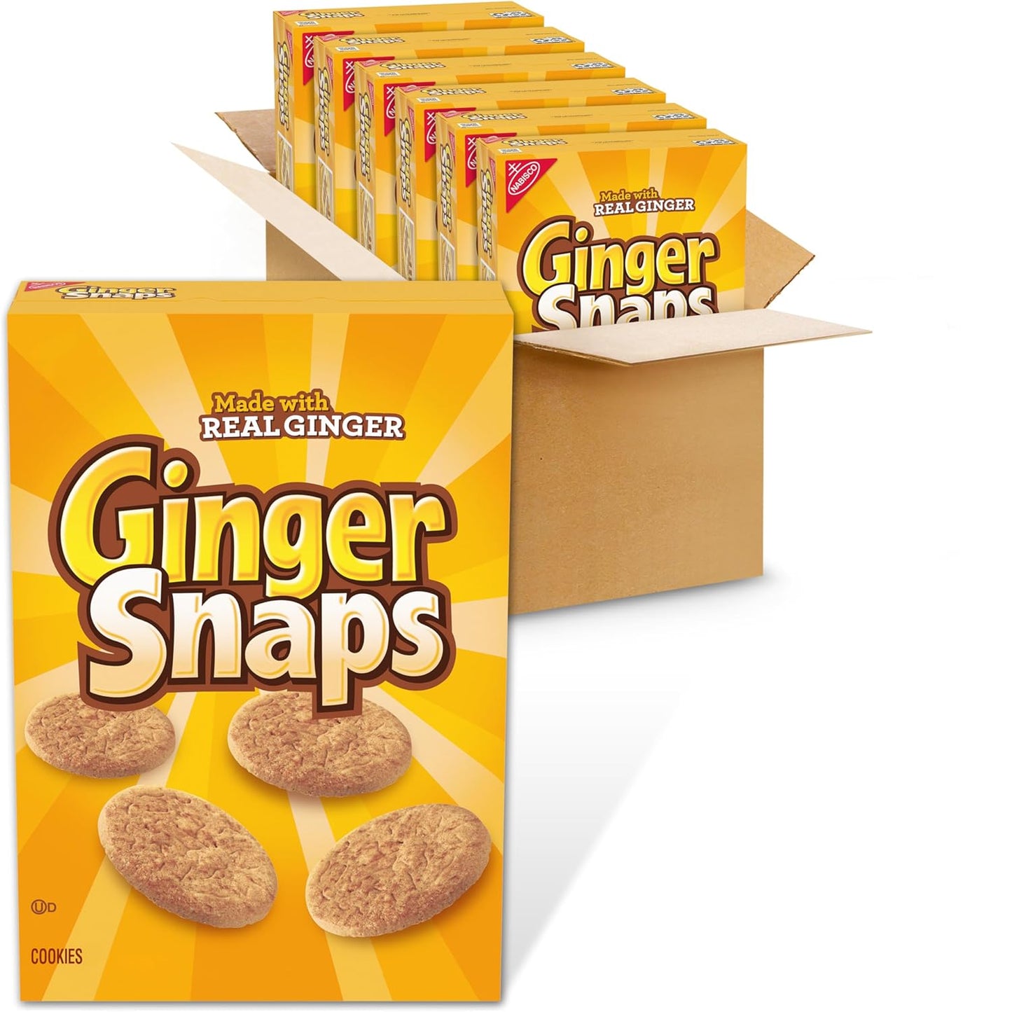 Ginger Snaps Cookies - Classic Crunchy Snack Treats in Boxes