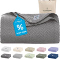 Cloud Scape Linen 100% Cotton Blanket Queen Size - Oversized Cozy