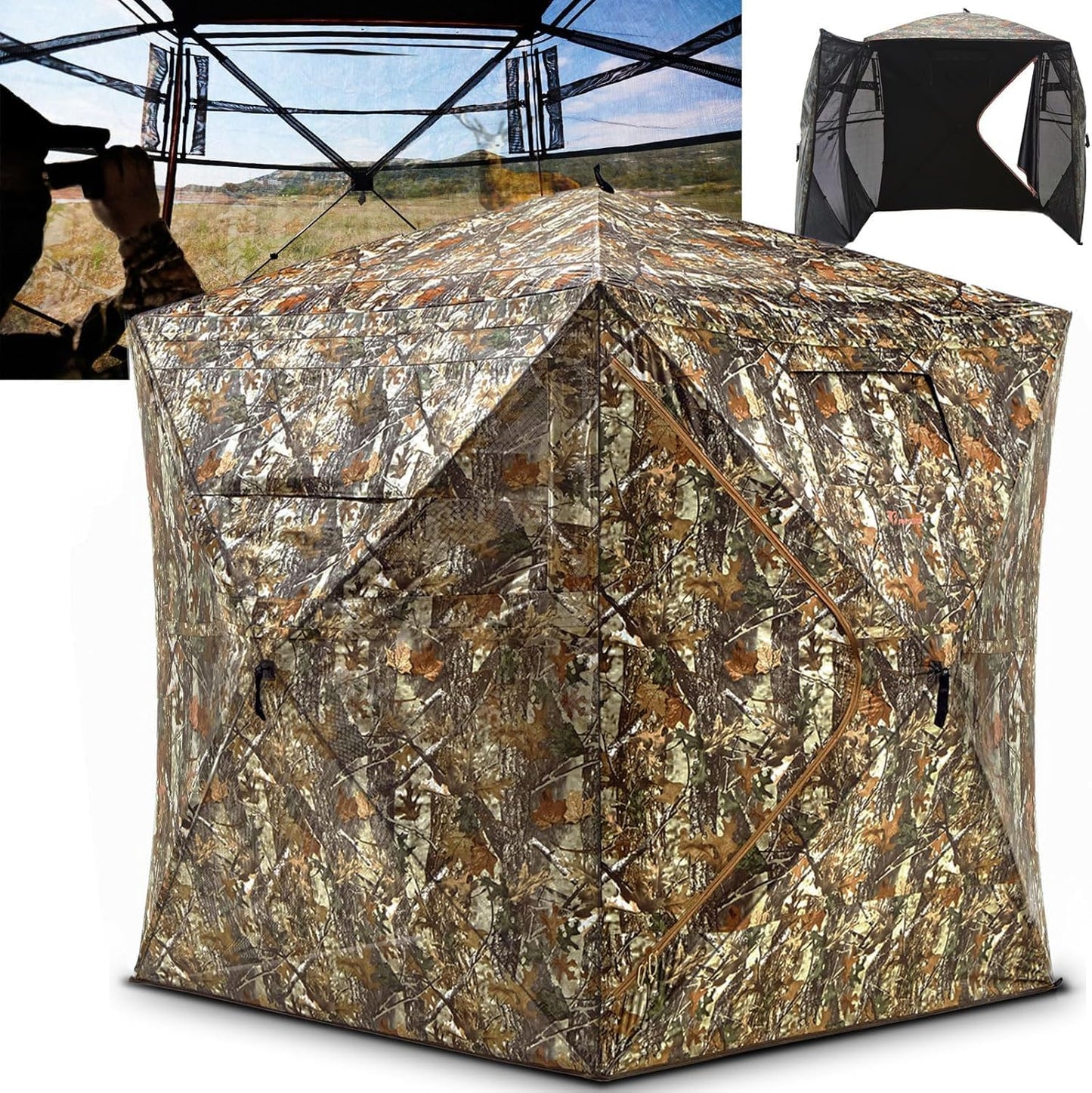 Portable 360/270 Degree Hunting Blind for Deer & Turkey Use