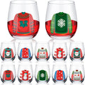 12 Pcs Christmas Wine Glass Set for Festive Celebrations