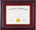 Elegant 8.5x11 Certificate Frame with Luxury Red Velvet Mat