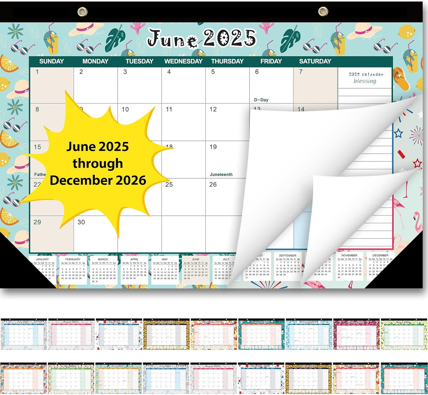GuassLee 2025-2026 Desk Calendar - Monthly Pages, Large Size, School/Home/Office -19 Months