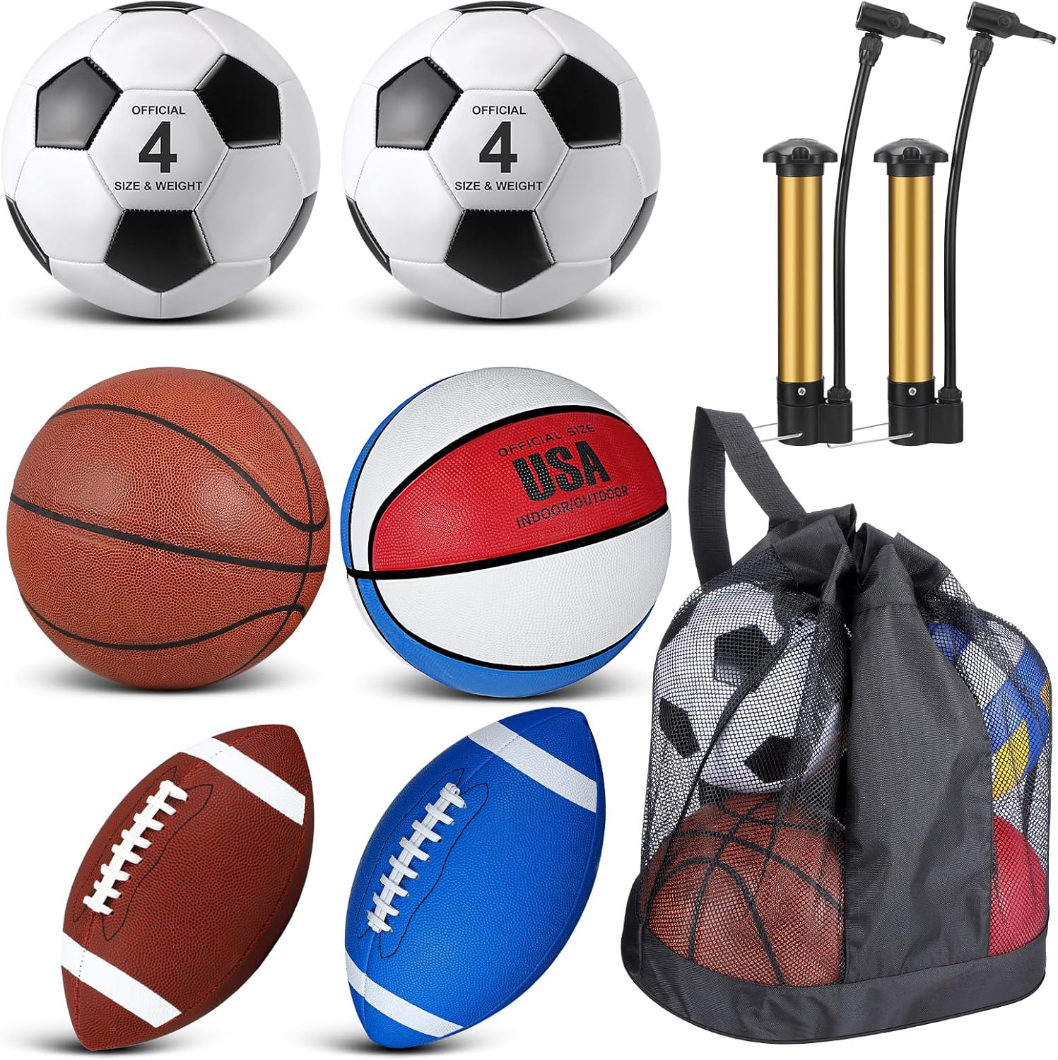 Lenwen 6 Pcs Sport Balls Set for Kids and Teens - Fun Sports
