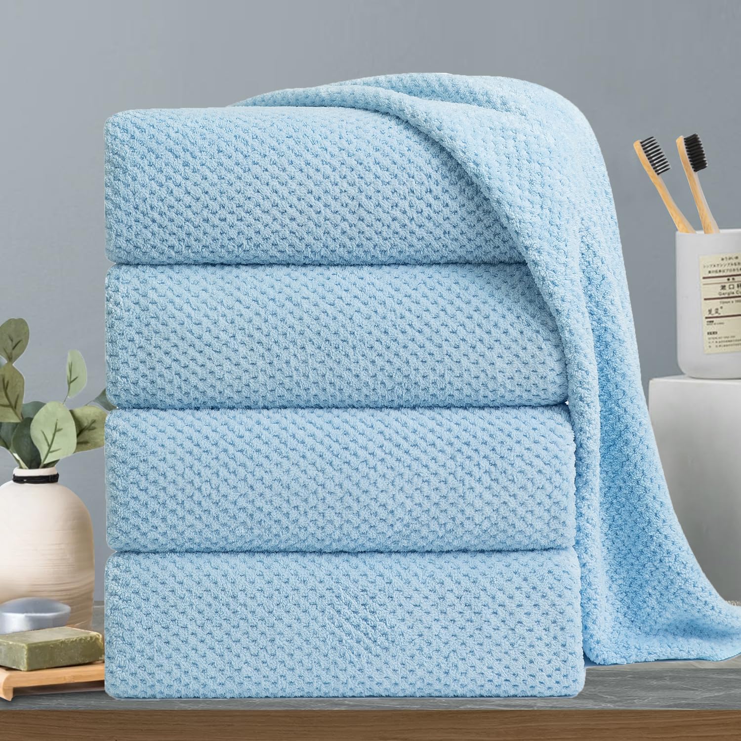 Hailea Extra Large Bath Towels Set - Luxurious 600 GSM Softness