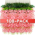 Wisteria Hanging Flowers Artificial Garland 3.6 ft - Lush Pink Decor