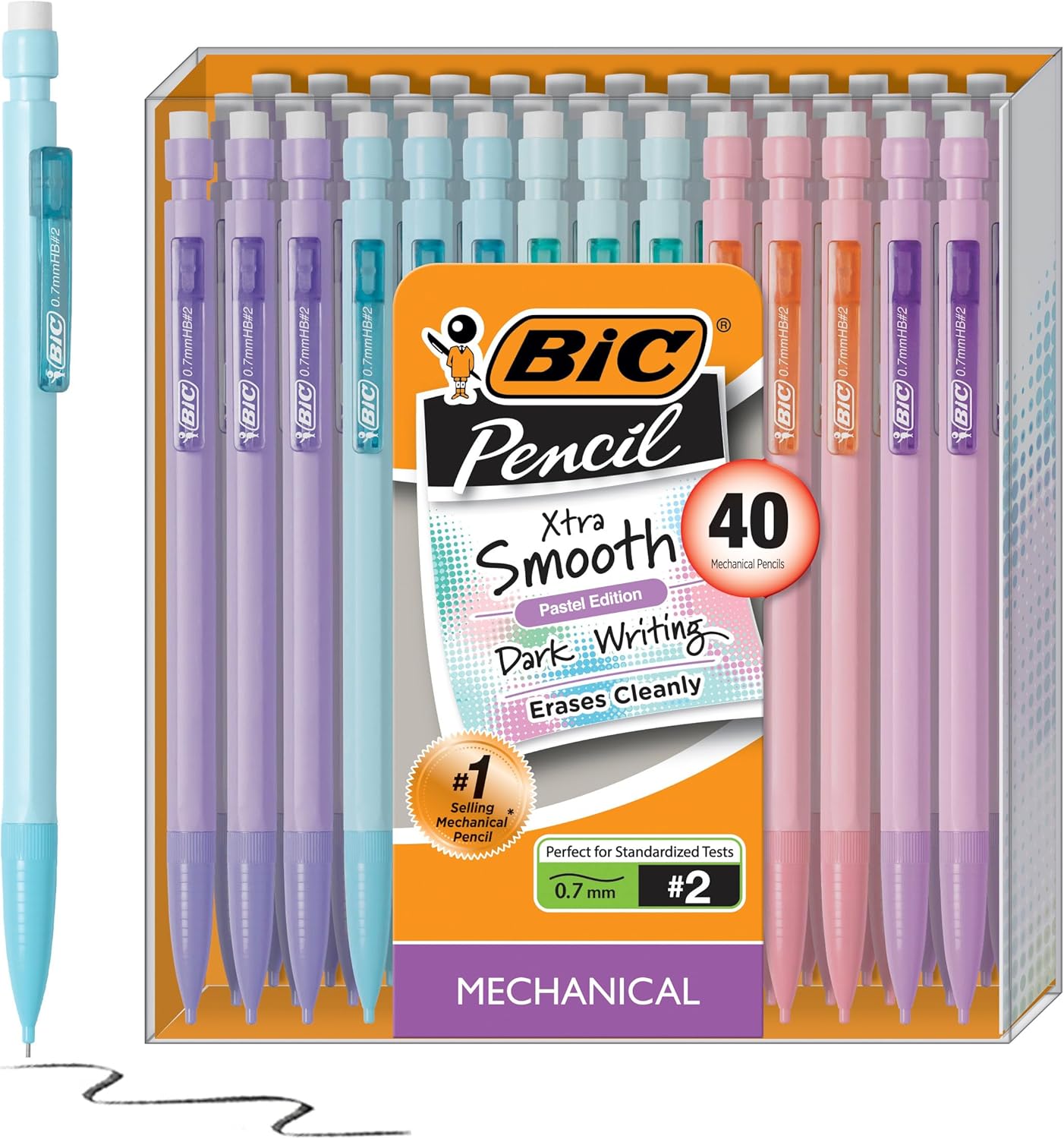 BIC Xtra-Smooth Pastel Mechanical Pencils - 40-Count Bulk Pack