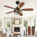 42 Inch Farmhouse Ceiling Fan with Light and Remote Control