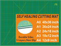 Self Healing Cutting Mat A0 48x36 in - Durable Double-Sided Craft Mat