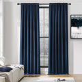 DONREN Patio Blackout Curtain Panels 60 in x 96 in Navy Blue - Thermal