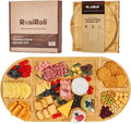 Charcuterie Board and Serving Set - Magnetic Bamboo Platter