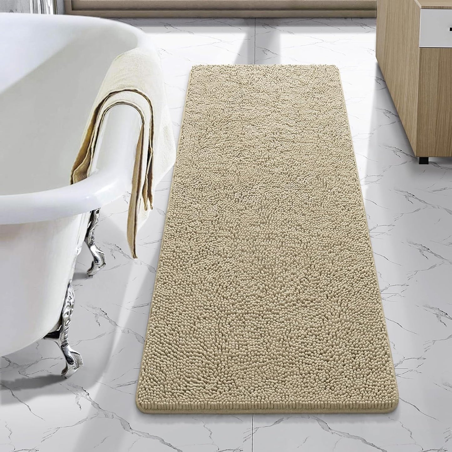 LOCHAS Luxury Bathroom Rug Shaggy Bath Mat for Comfort and Style