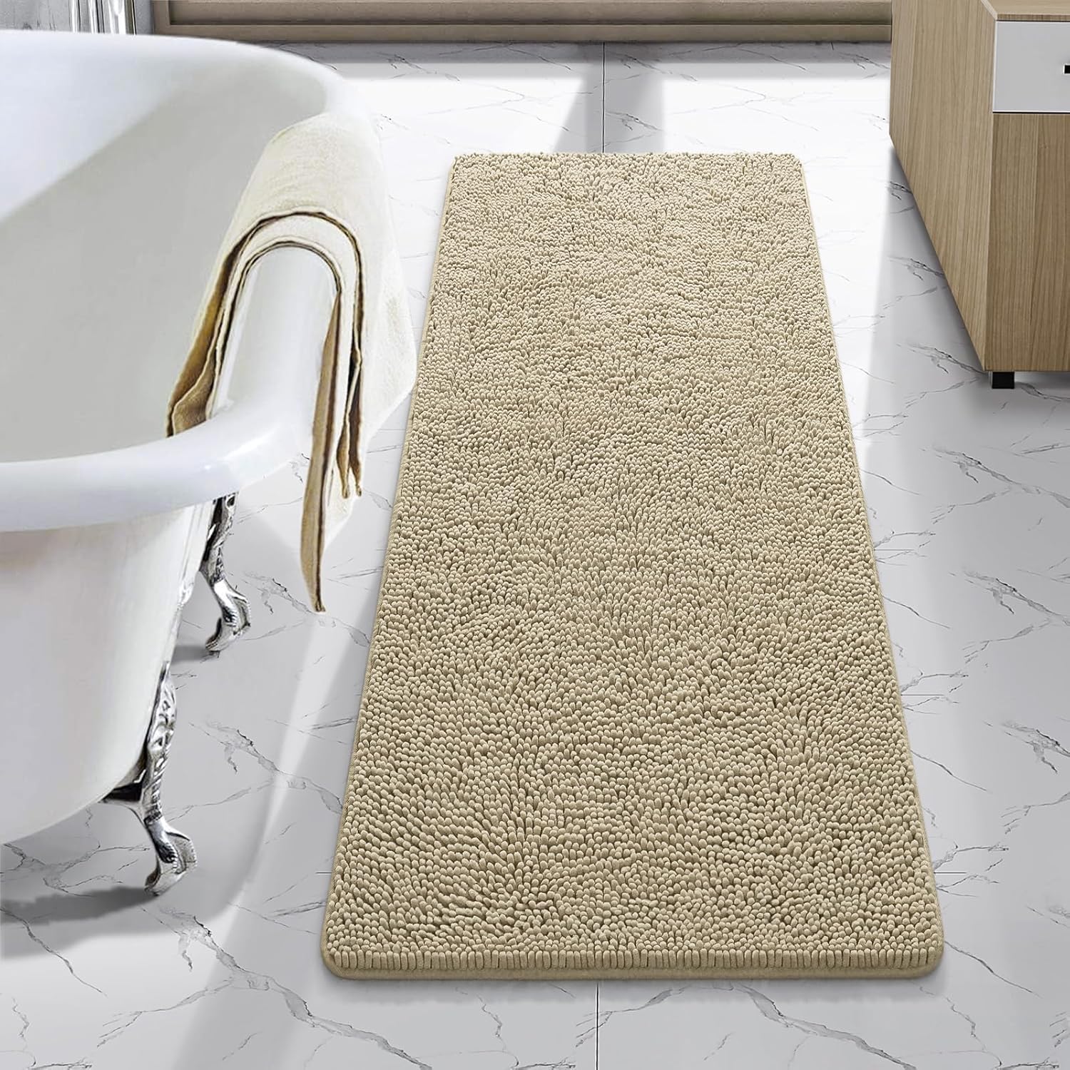 LOCHAS Luxury Bathroom Rug Shaggy Bath Mat for Comfort and Style