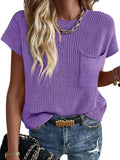 Imily Bela Short Sleeve Sweater Vest for Women - Lightweight Summer
