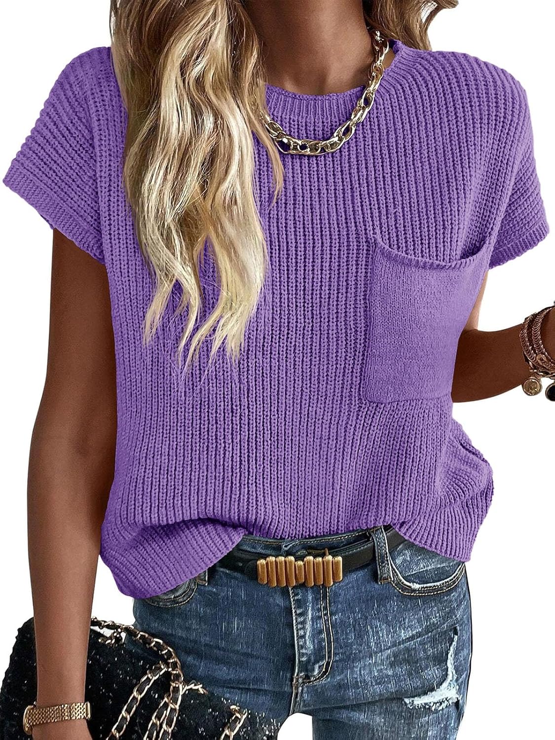 Imily Bela Summer Fall Short Sleeve Sweater for Women 2025