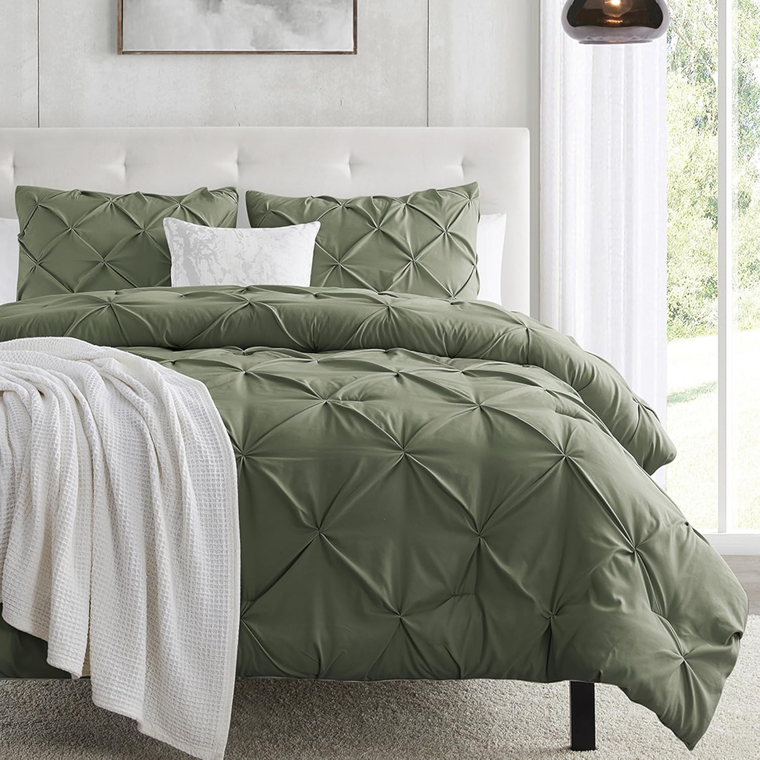 Luxurious Olive Green King Size Duvet Cover Set for Comfort