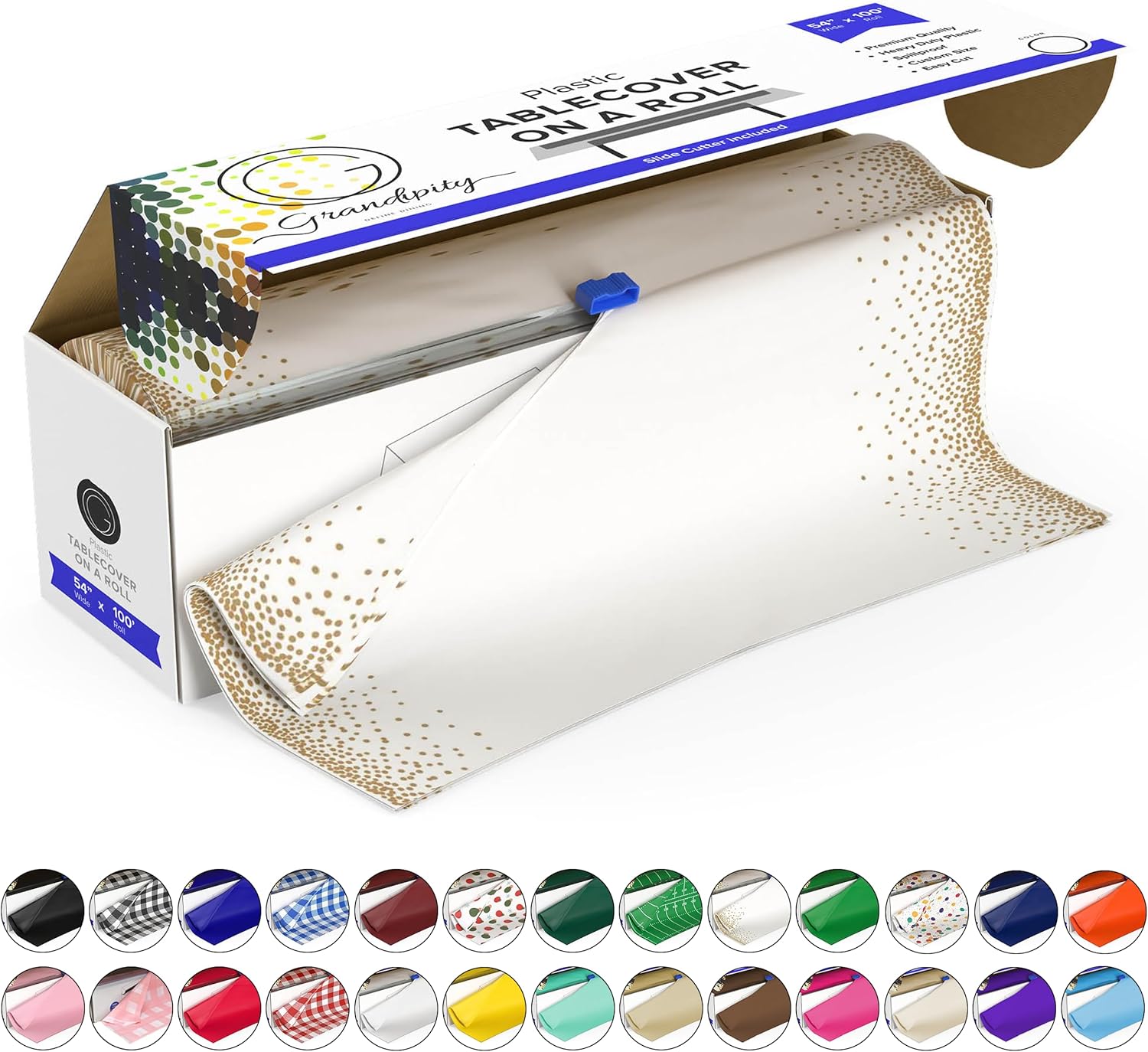 Grandipity Plastic Tablecloth Roll - Perfect for Any Occasion