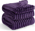 Ultra Soft Striped Flannel Fleece Blanket for Cozy Cuddles 102x96in