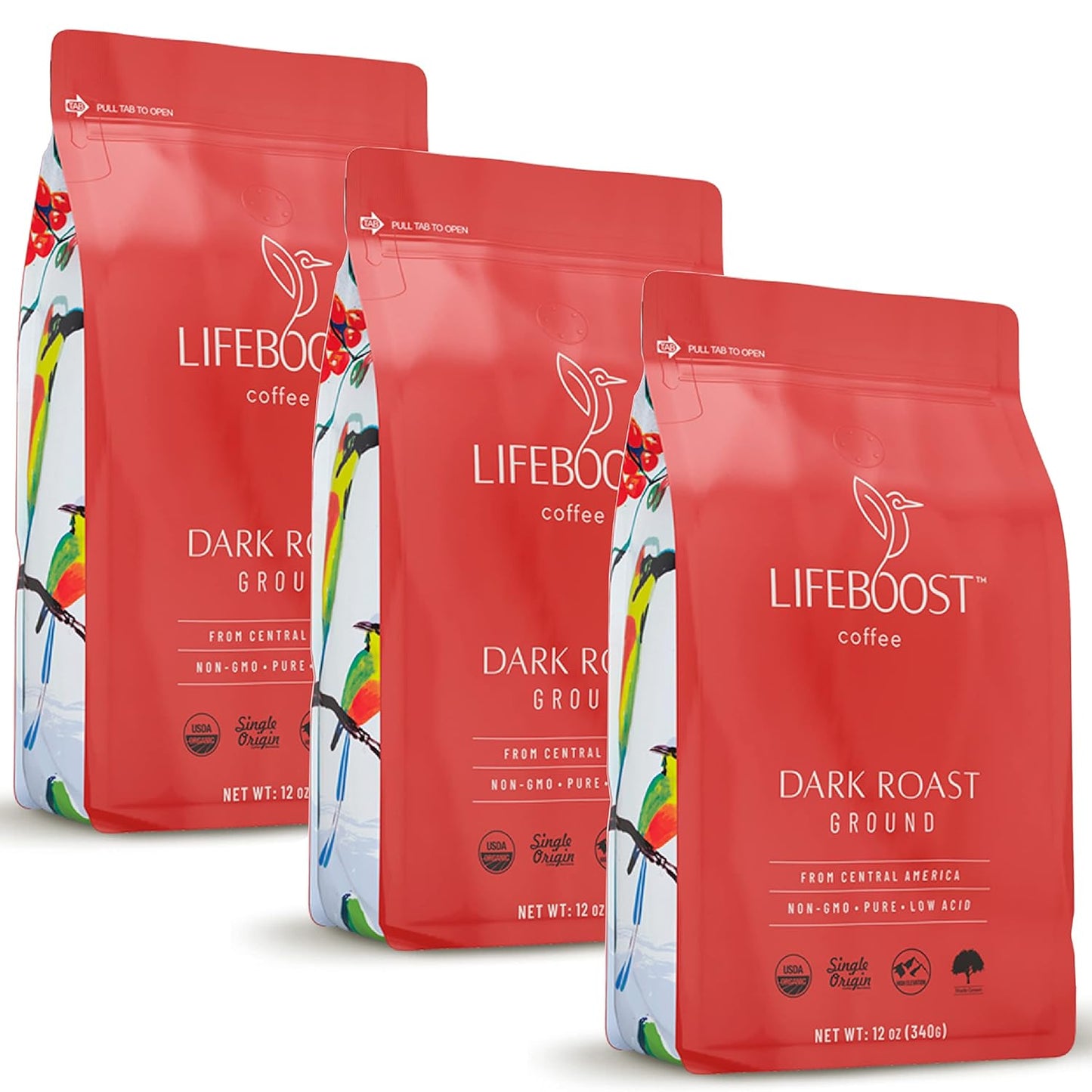 Low Acid Dark Roast 3 Pack - Organic Mycotoxin Tested Coffee