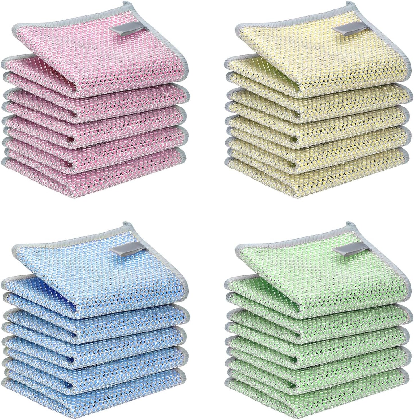 Non-Scratch Double Layer Dishwashing Rags - 20PCS