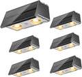 Solar Fence Lights 6 Pack - Colorful Up & Down Deck Lights