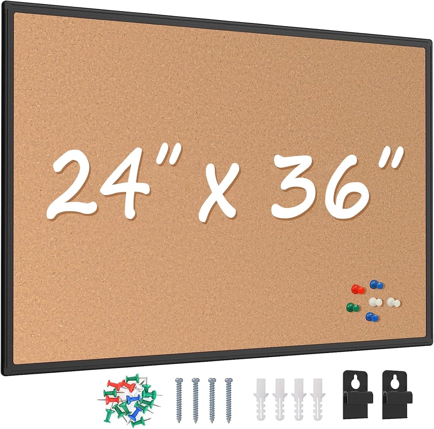 Board2by Cork Board Bulletin Board 24 x 36 for Home Office