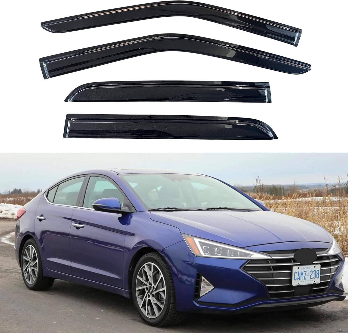 KPY Window Visor Rain Guard for Hyundai Elantra 2017-2020
