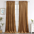 Benedeco Camel Velvet Curtains for Bedroom Window - Luxury Drapes