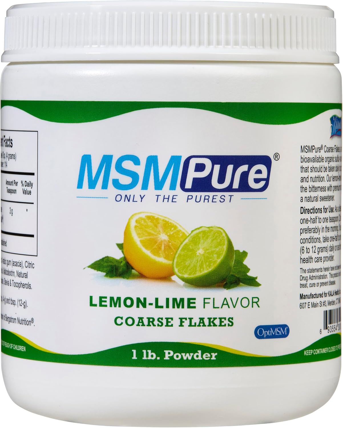MSMPure Lemon Lime Flavored MSM Powder for Joint Health