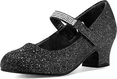 K KomForme Girl Mary Jane Shoes with Rhinestones for Kids