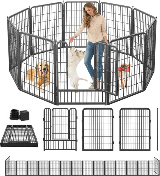 Heavy Duty Dog Playpen 40in Height 10 Panels for Indoor Use