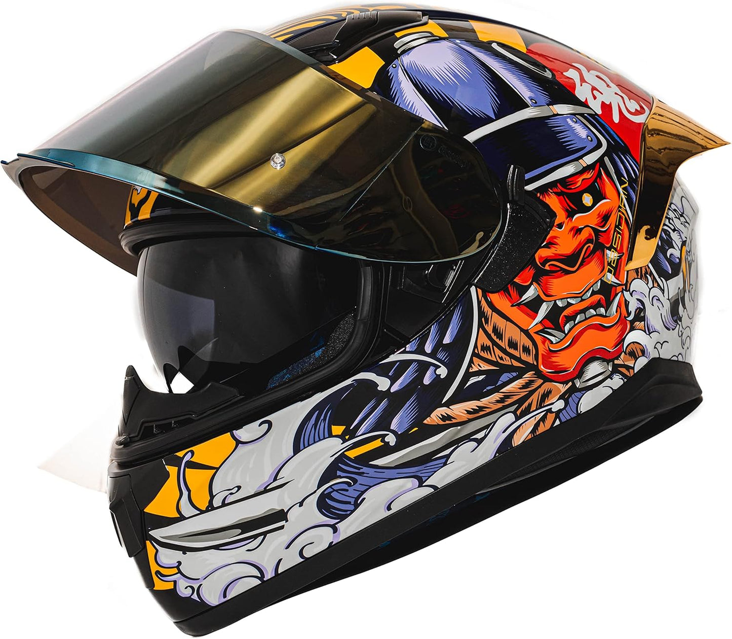 HAX Obsidian Full Face Dual Visor Motorcycle Helmet for Safety