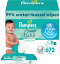 Pampers Aqua Pure Baby Wipes 672 Count - Gentle 99% Water