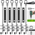 24ft Ground Anchors Screw in Heavy Duty Trampoline Anchors - 6pcs