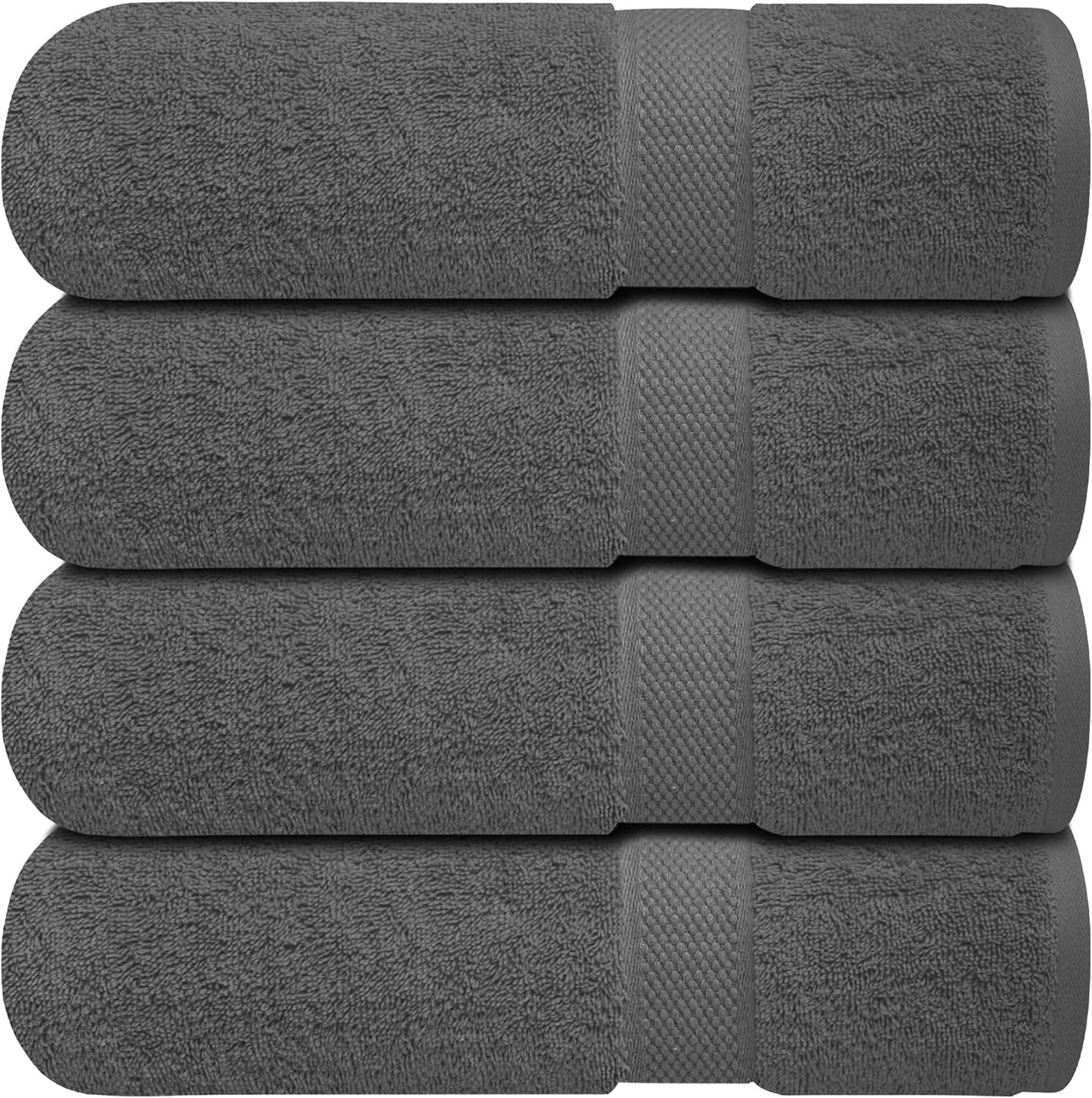 Luxury 100% Ring-Spun Cotton Bath Towels Set of 4 for Comfort