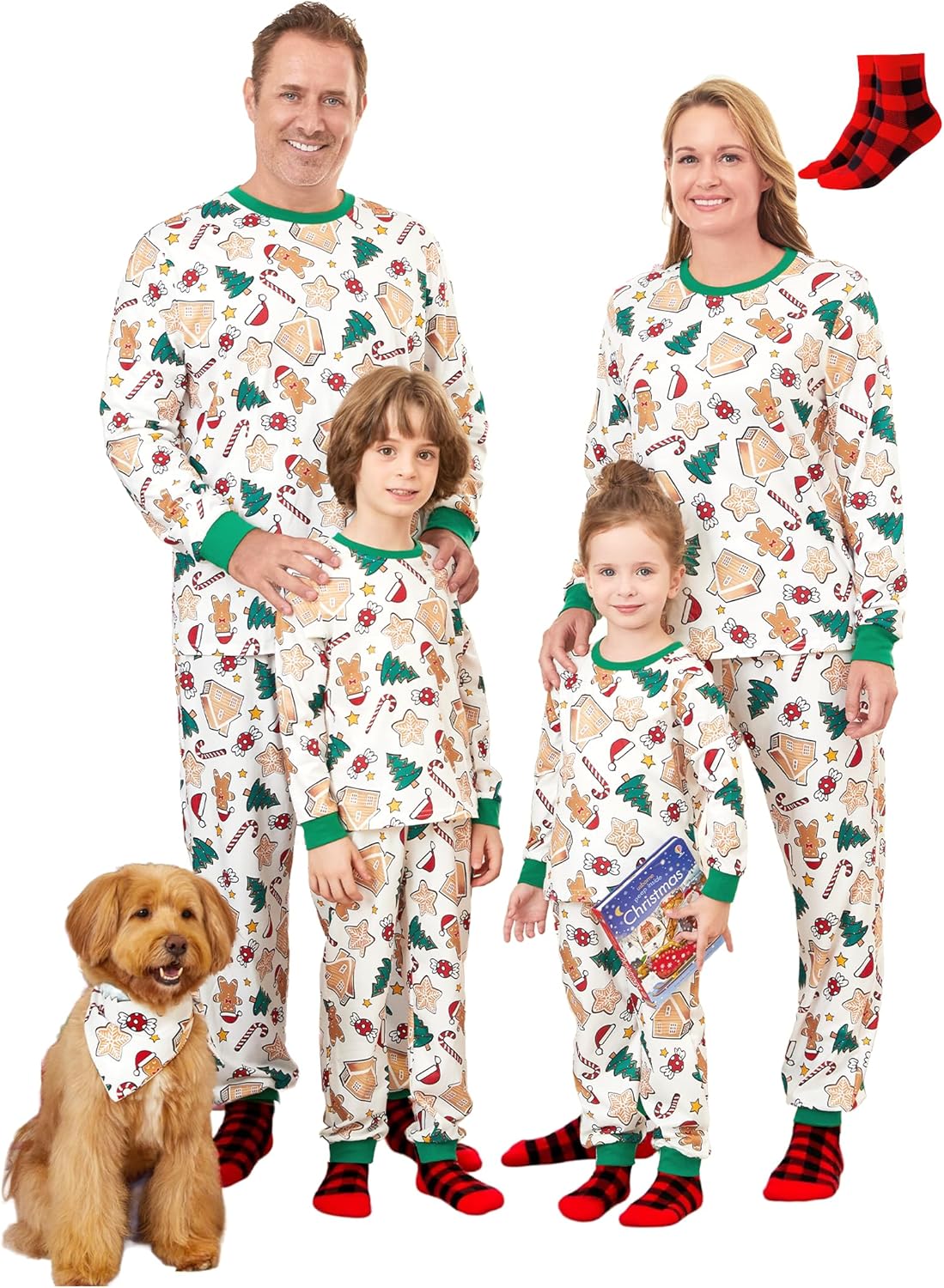 Matching Christmas Pajama Sets with Socks for Family Fun