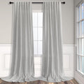 Light Grey Curtains 90 in - Semi Sheer Linen Blend Panels