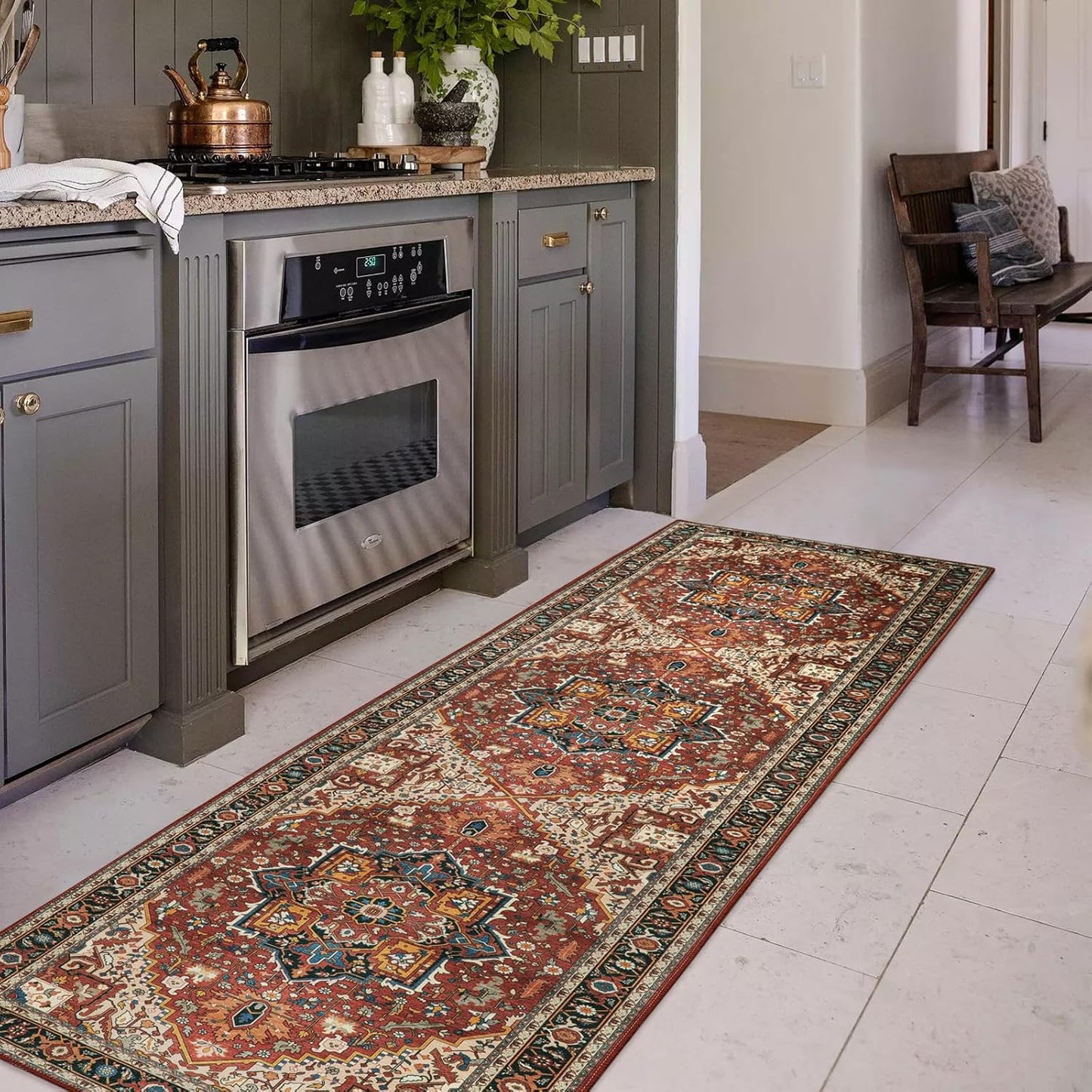 Moynesa Ultra-Thin Washable Runner Rug for High-Traffic Areas