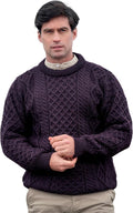 Irish Soft Cable Crew Neck Sweater for Men and Women - 100% Wool