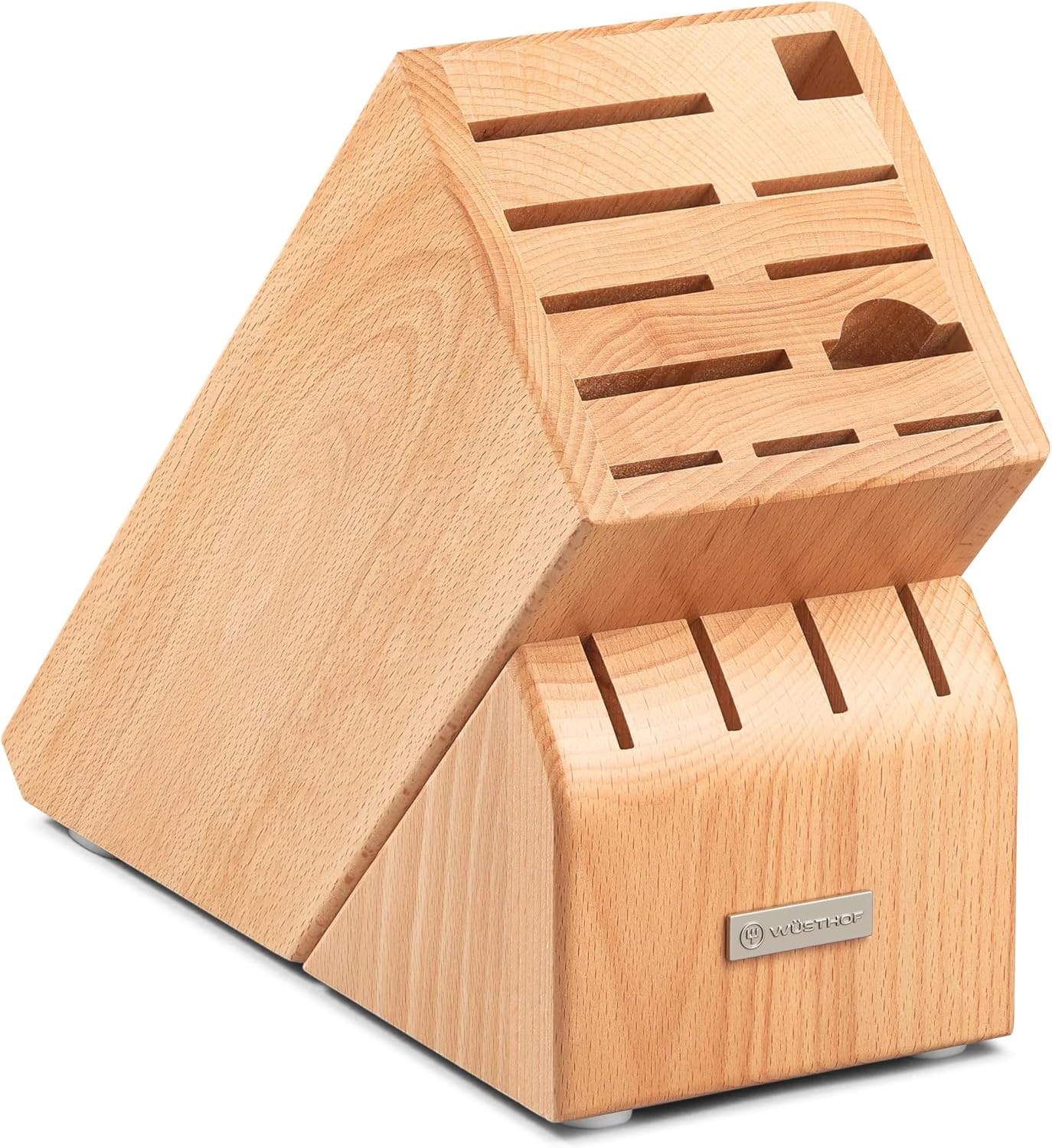 WUSTHOF 15-Slot Natural Wood Knife Storage Block for Organizing