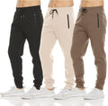 PURE CHAMP Mens 3 Pack Fleece Jogger Sweatpants - Soft, Zip Pockets