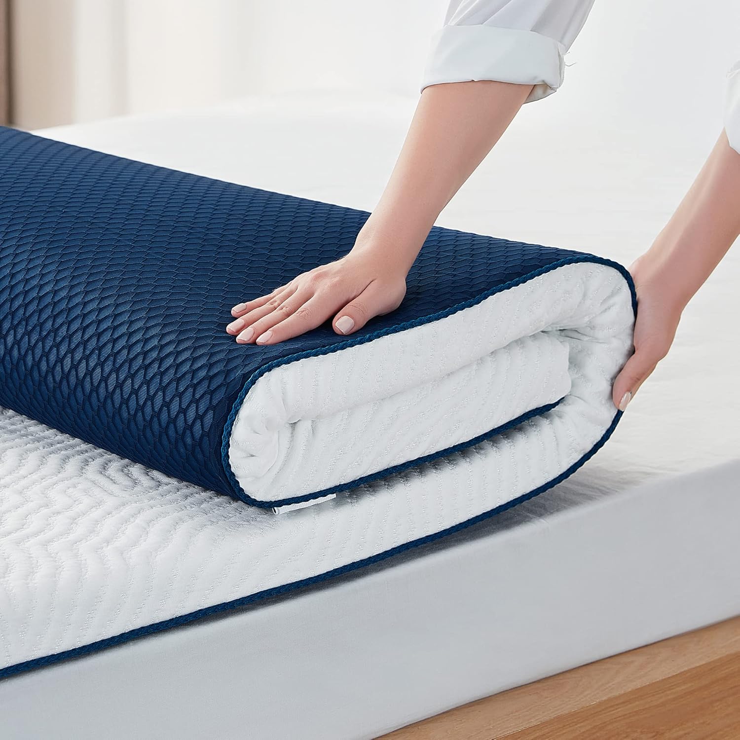 LINSY LIVING 2 Inches Memory Foam Mattress Topper for Comfort